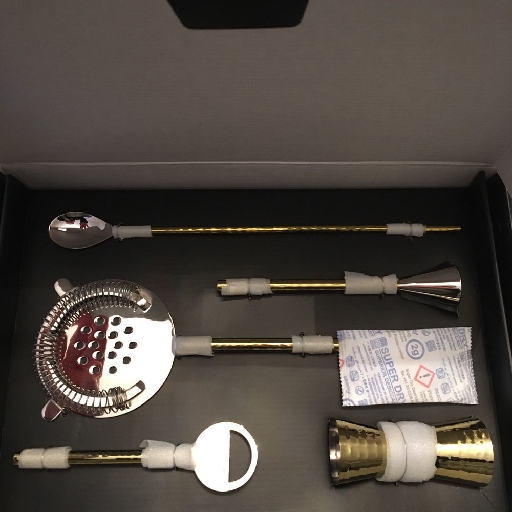 Nordstrom stainless steel 5-piece bar tool set
